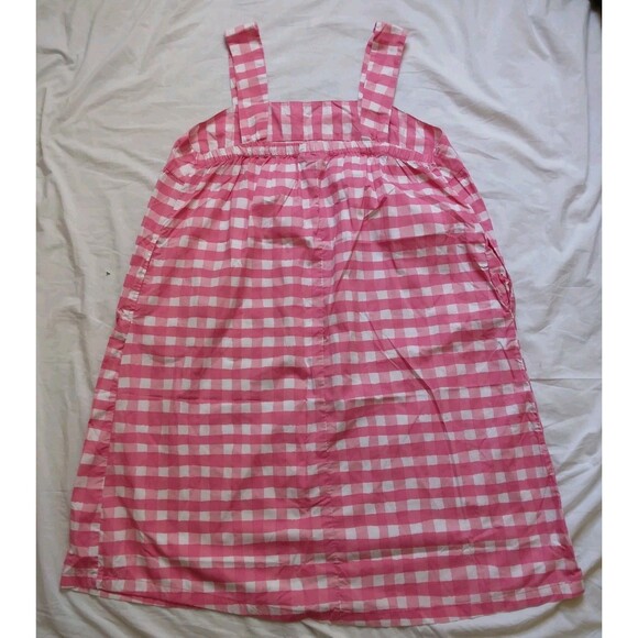 Dreams & Co Pink White Gingham Square Neck Mumu Lounger House Dress Size 1X - Picture 8 of 12
